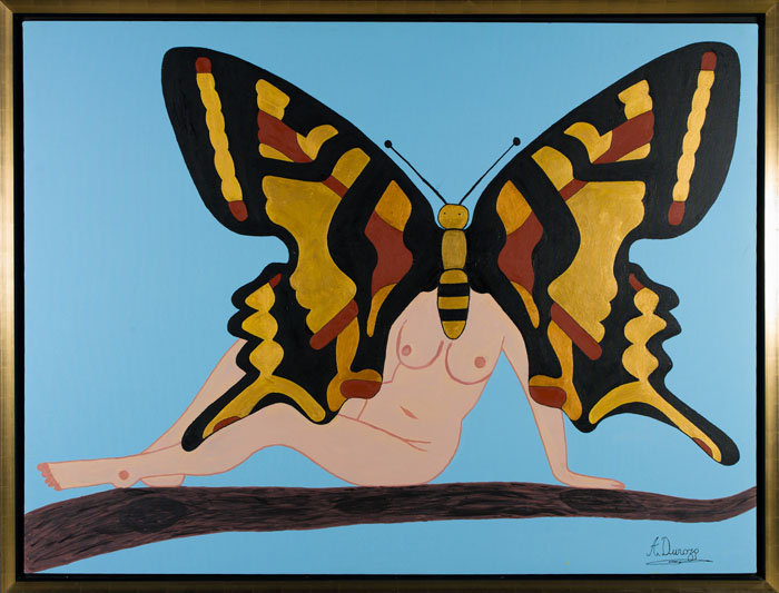 Femme Papillon A Durozo La Femme Papillon (2.10x1.60) Peintre Haitien