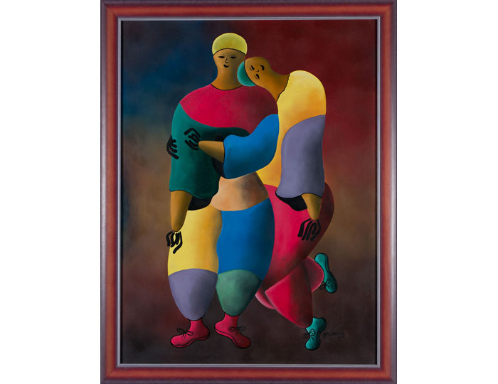 Peinture Dominicaine A Sanchez Emamorado 2007 (1.15x0.90) Peintre Dominicain