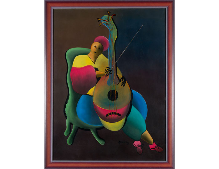 Peinture Dominicaine A Sanchez Musico 2007 (1.15x0.90) Peintre Dominicain